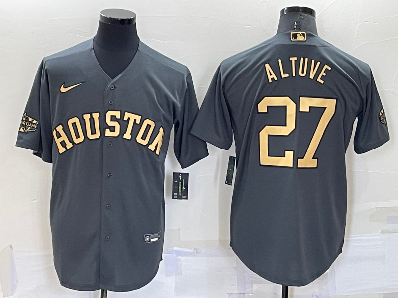 Men's Houston Astros Jose Altuve Gray Stitched Jersey