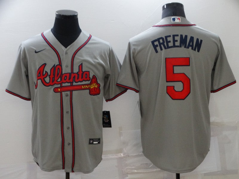 Men's Atlanta Braves Freedie Freeman Gray Replica Jersey