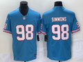 Men's Tennessee Titans Jeffery Simmons Light Blue Oilers Throwback Vapor F.U.S.E. Limited Jersey