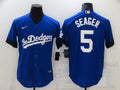 Men's Los Angeles Dodgers Corey Seager Blue Stitched Jersey