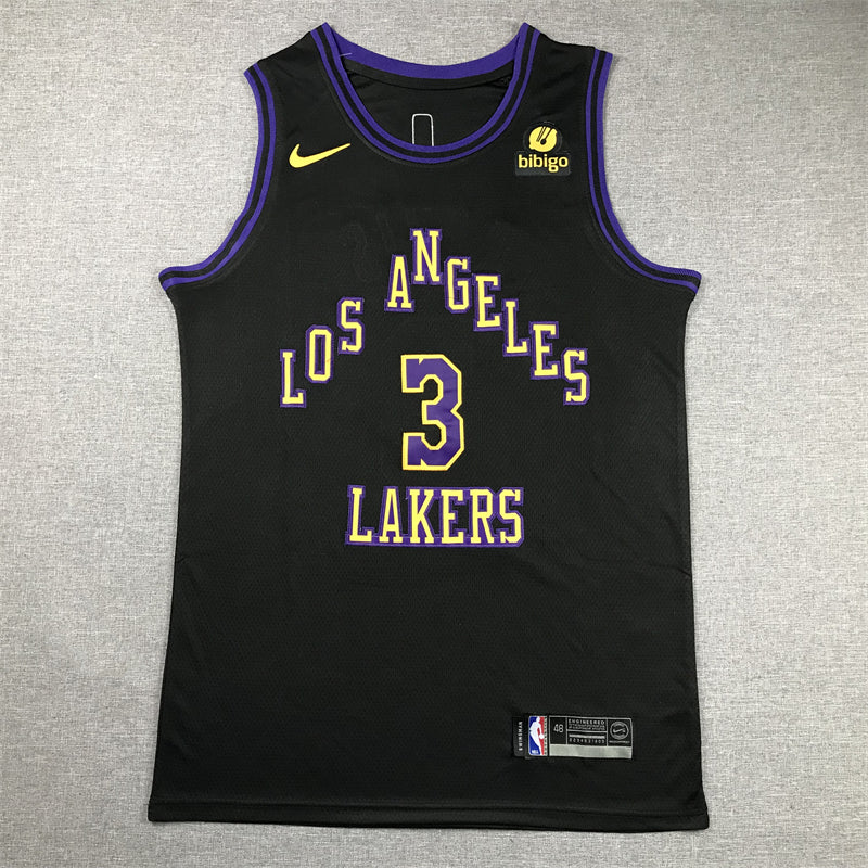 Men's Los Angeles Lakers Anthony Davis Black 2023/24 Swingman Jersey - City Edition