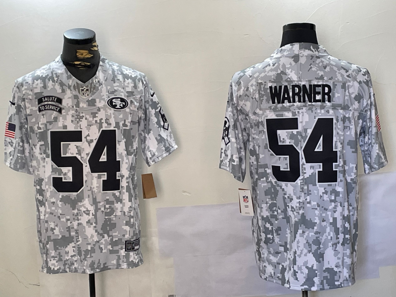 Men's San Francisco 49ers Fred Warner Arctic Camo 2024 Salute to Service Limited Jersey