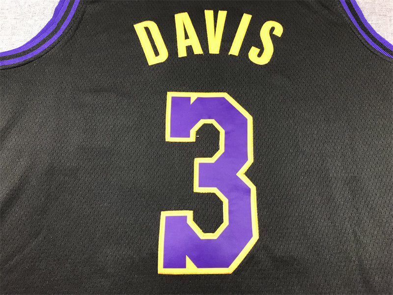 Men's Los Angeles Lakers Anthony Davis Black 2023/24 Swingman Jersey - City Edition