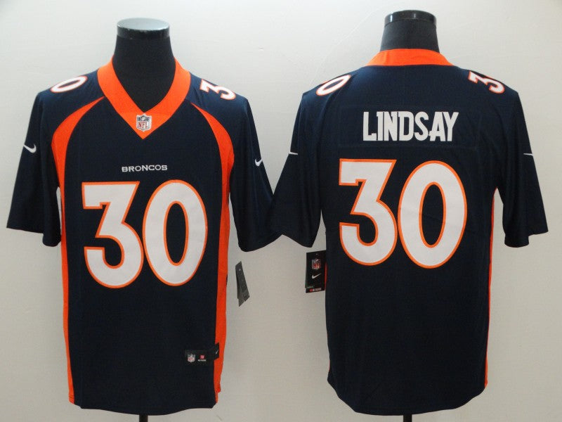 Men's Denver Broncos Phillip Lindsay Navy Game Jersey