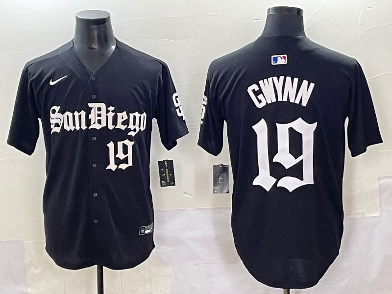 Men's San Diego Padres Tony Gwynn Black Player Game Jersey
