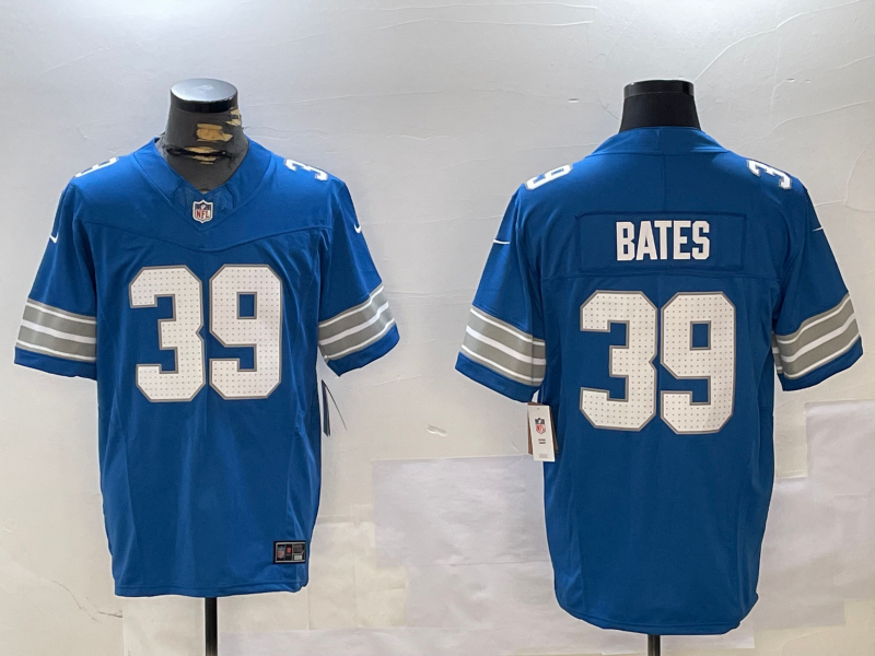 Men's Detroit Lions Jake Bates Blue Team Game Jersey