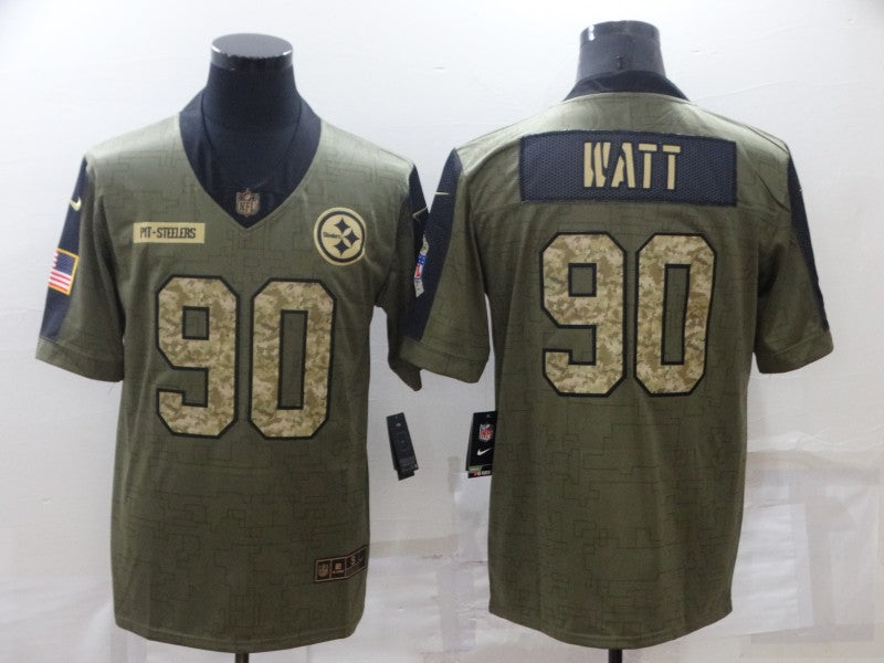 Men's Pittsburgh Steelers T.J. Watt Brown Game Player Jersey