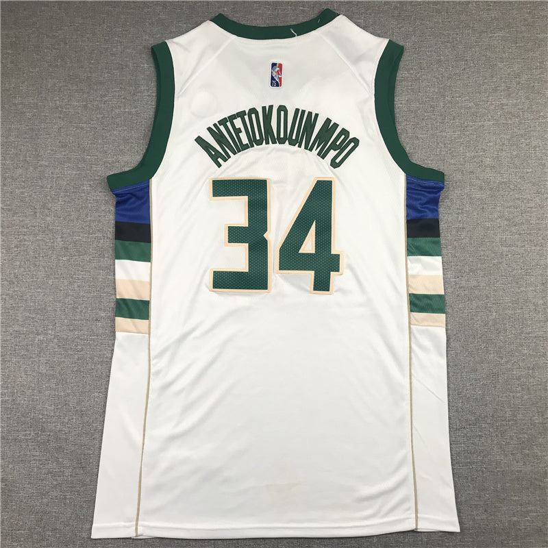 Men's Milwaukee Bucks Giannis Antetokounmpo NBA White Player Jersey