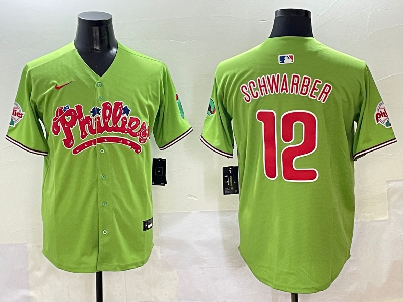 Men's Philadelphia Phillies Kyle Schwarber Green Player Jersey