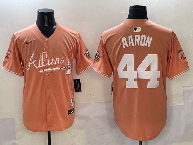 Men's Atlanta Braves Hank Aaron Pink 2025 City Connect Limited Player Jersey