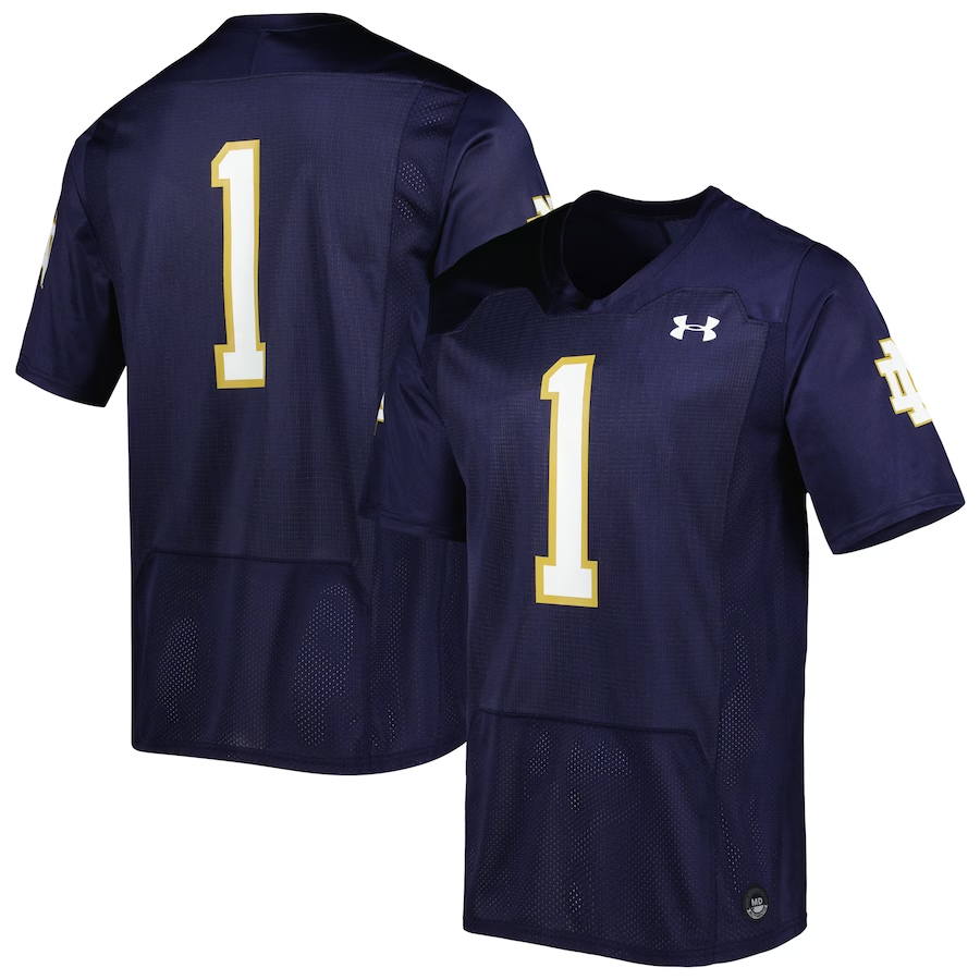 Men's Notre Dame Fighting Irish Under Armour Navy Player Game Jersey