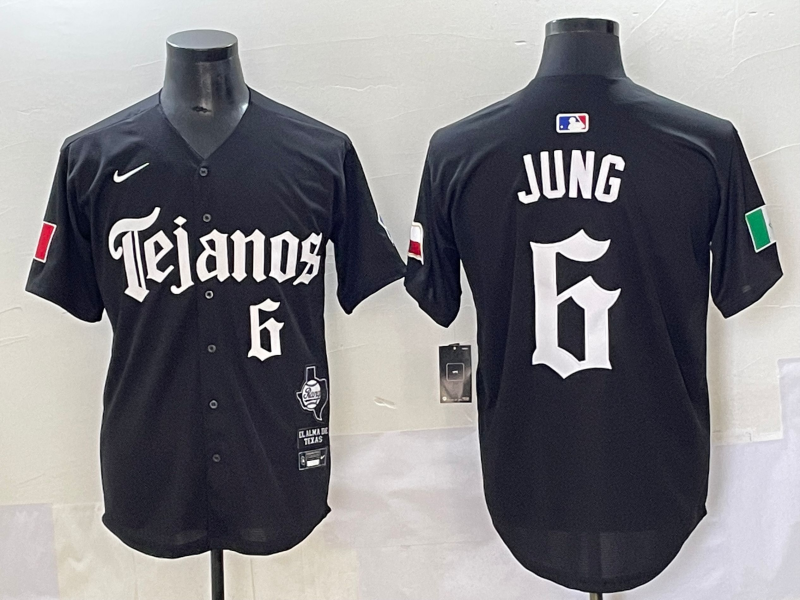Men's Texas Rangers Josh Jung Black Player Jersey