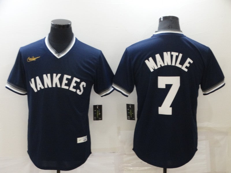 Men's New York Yankees Mickey Mantle Navy Stitched Jersey