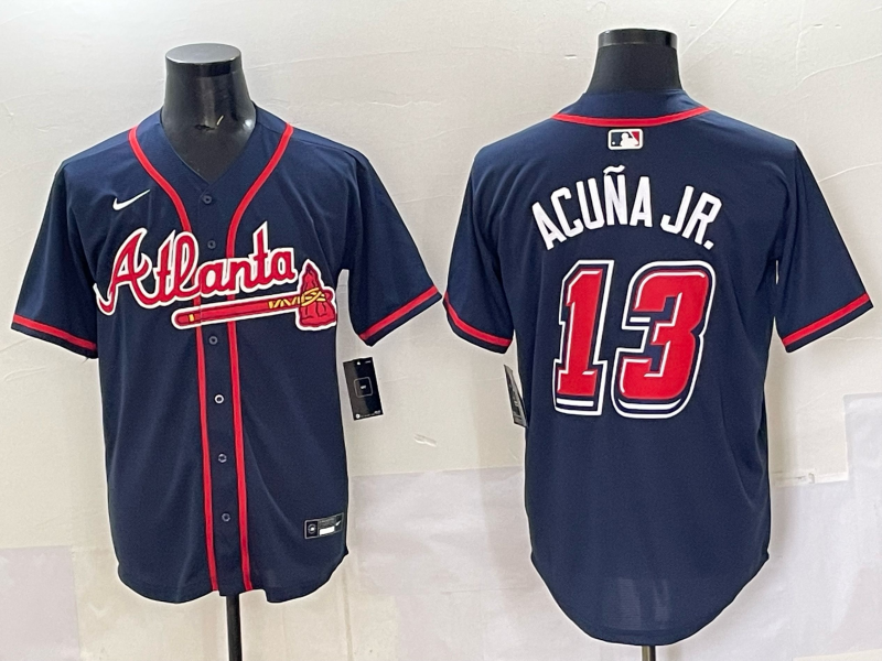 Men's Atlanta Braves Ronald Acuna Jr. Navy 2025 MLB Speedway Classic Alternate Limited Jersey
