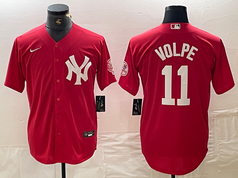 Men's New York Yankees Anthony Volpe Red Replica Player Jersey