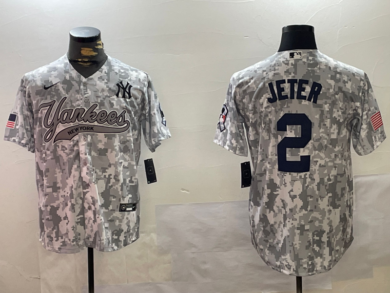 Men's New York Yankees Derek Jeter Arctic Camo 2024 Salute to Service Limited Jersey