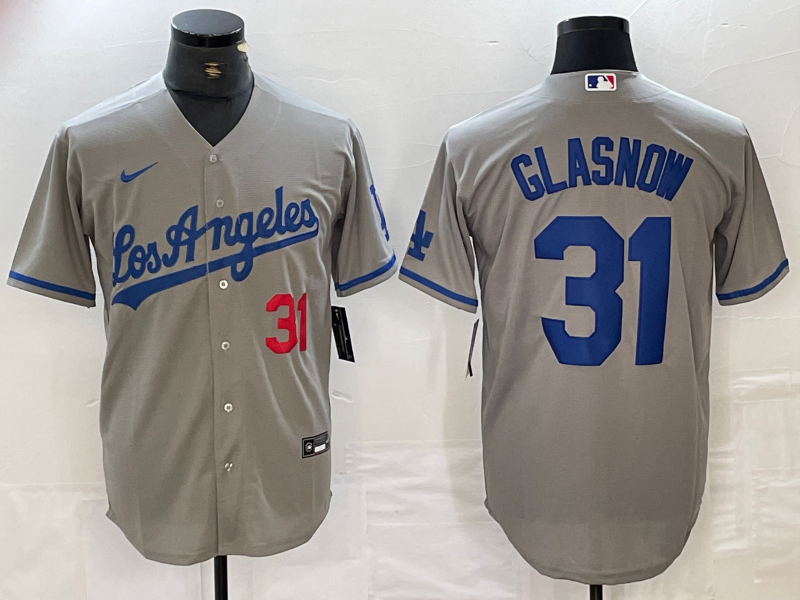 Men's Los Angeles Dodgers Tyler Glasnow Gray Game Jersey