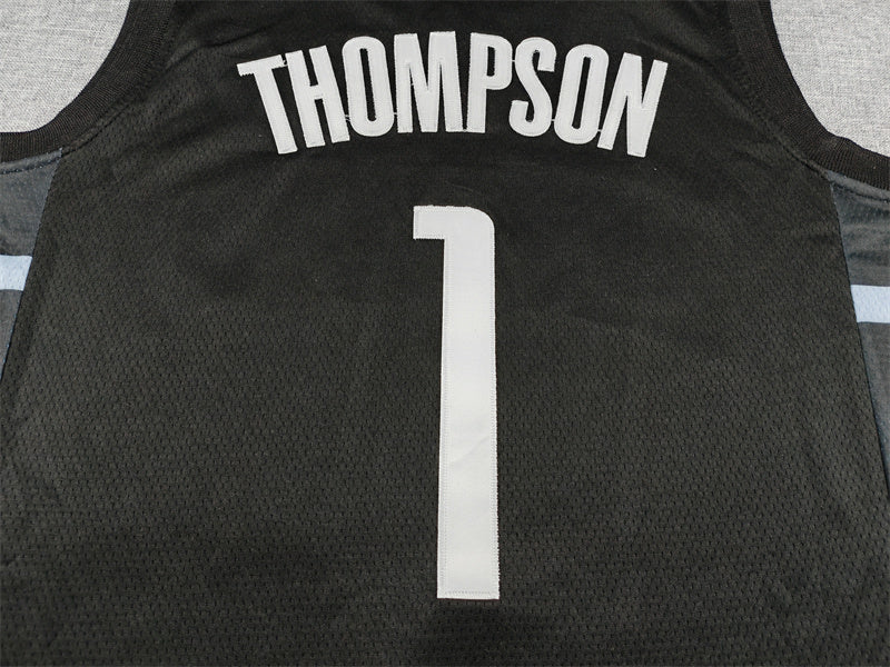 Men's Houston Rockets Amen Thompson Black Swingman Jersey - Statement Edition