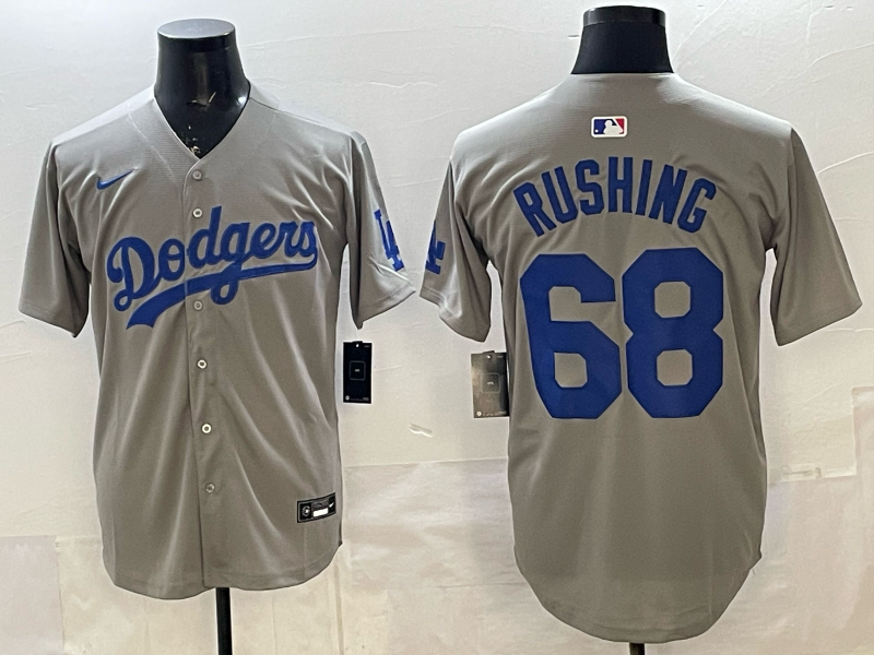 Men's Los Angeles Dodgers Jack Rushing Gray Road Replica Jersey