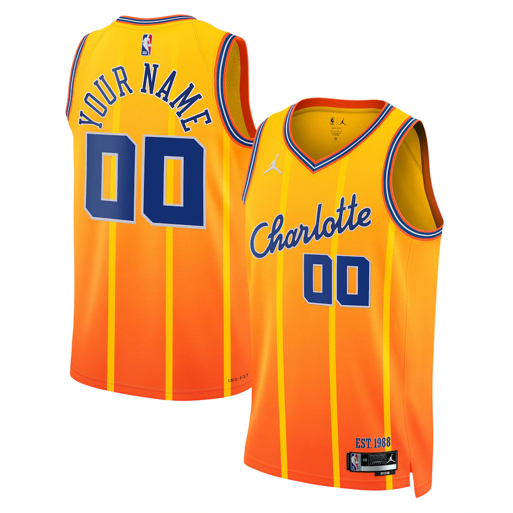 Men's Charlotte Hornets Orange 2025/26 City Edition Swingman Custom Jersey