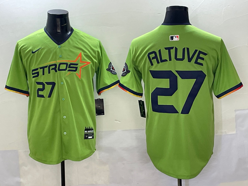 Men's Houston Astros Jose Altuve Green 2025 City Connect Limited Player Jersey