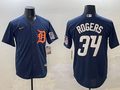 Men's Detroit Tigers Jake Rogers Navy Replica Player Jersey