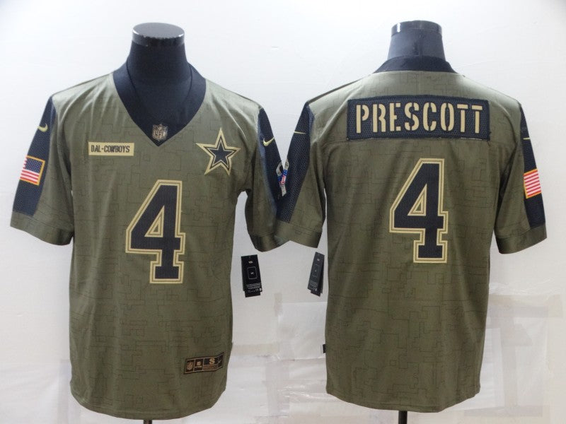 Men's Dallas Cowboys Dak Prescott Brown Player Game Jersey
