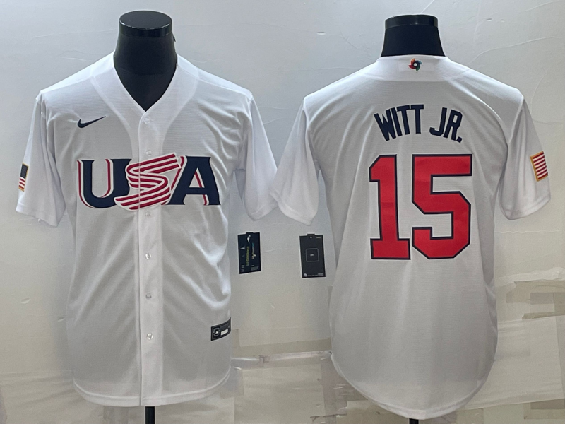 Men's 2023 World Baseball Classic Bobby Witt Jr. USA White Jersey