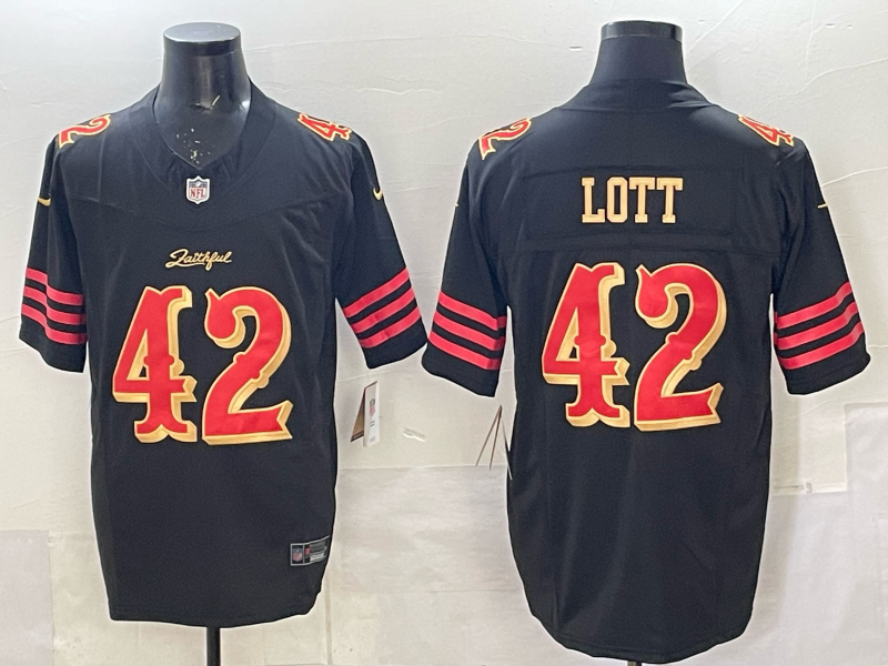 Men's San Francisco 49ers Ronnie Lott Black 2025 Rivalries Collection Limited Jersey