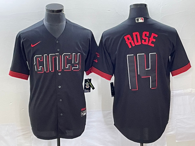Men's Cincinnati Reds Pete Rose Black 2023 City Connect Replica Player Jersey