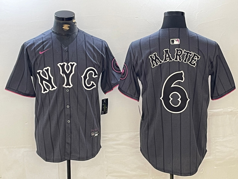 Men's New York Mets Starling Marte Graphite 2024 City Connect Limited Player Jersey