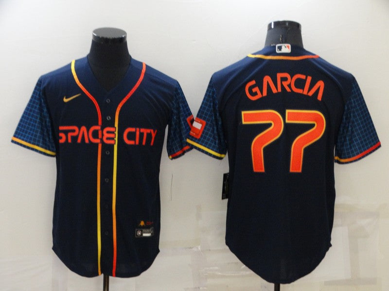 Men's Houston Astros Luis Garcia Navy Space City Jersey