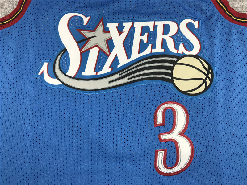 Men's Philadelphia 76ers Allen Iverson Blue Swingman Jersey