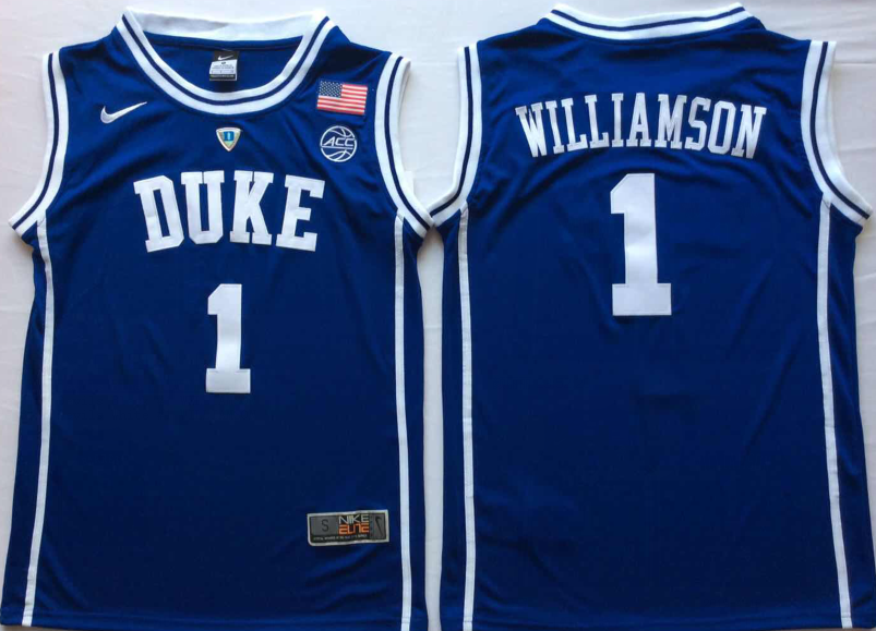 Men's Duke Blue Devils Zion Williamson Blue Player Game Jersey