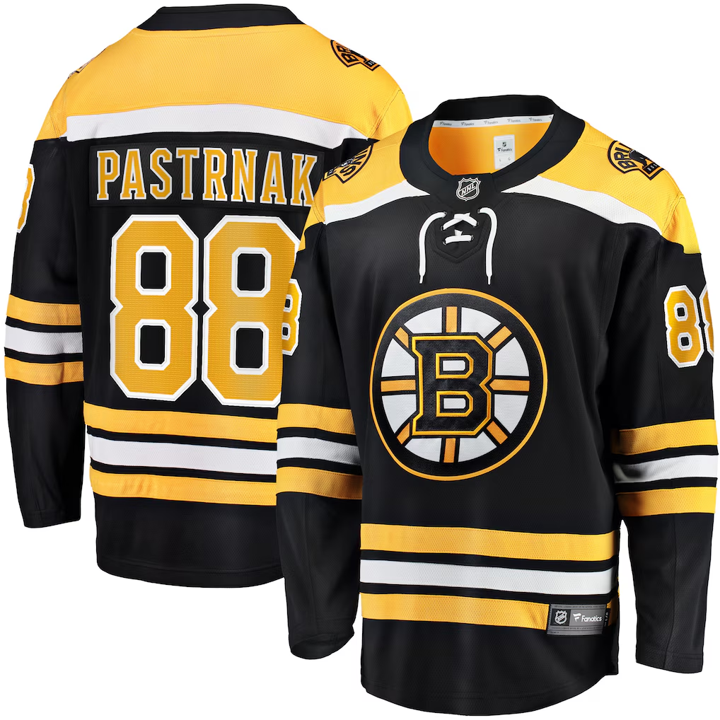 Men's Boston Bruins David Pastrnak Fanatics Black Game Jersey