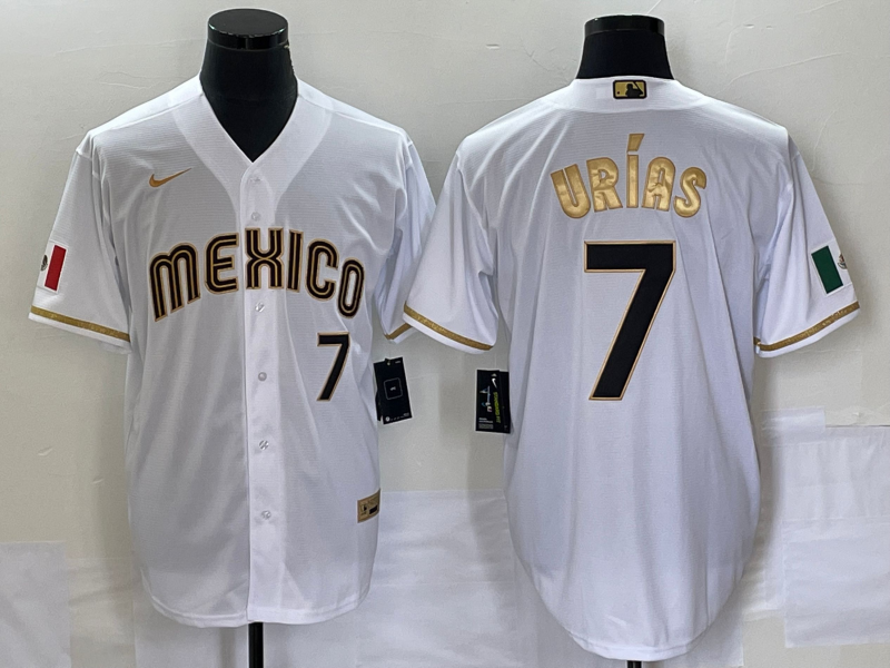 Men's 2023 World Baseball Classic Julio Urias Mexico White Alternate Game Jersey