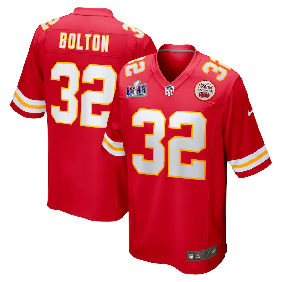 Men's Kansas City Chiefs Nick Bolton Red Super Bowl LVIII Game Jersey