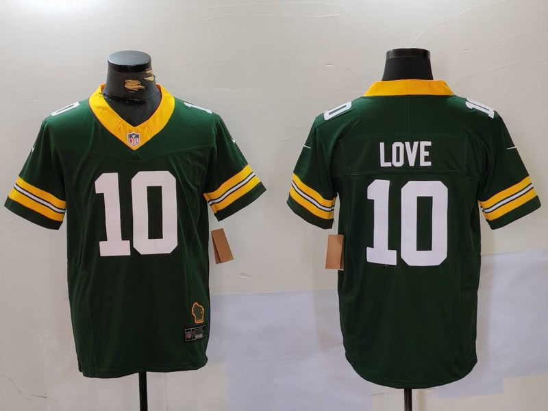Men's Green Bay Packers Jordan Love Green Player Game Jersey