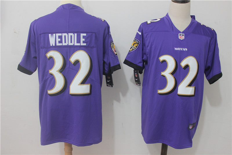 Men's Baltimore Ravens Eric Weddle Purple Game Jersey