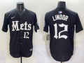 Men's New York Mets Francisco Lindor Black Game Player Jersey