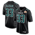 Men's Philadelphia Eagles Cooper DeJean Carbon Black Super Bowl LIX Fashion Game Player Jersey