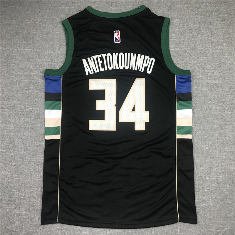Men's Milwaukee Bucks Giannis Antetokounmpo Black Player Jersey