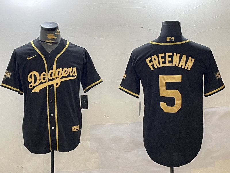 Men's Los Angeles Dodgers Freddie Freeman Black Player Game Jersey