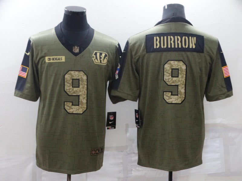 Men's Cincinnati Bengals Joe Burrow Brown Game Jersey