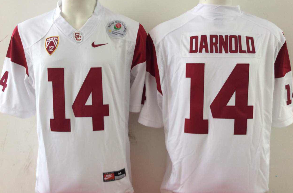 Men's USC Trojans Sam Darnold White Player Game Jersey
