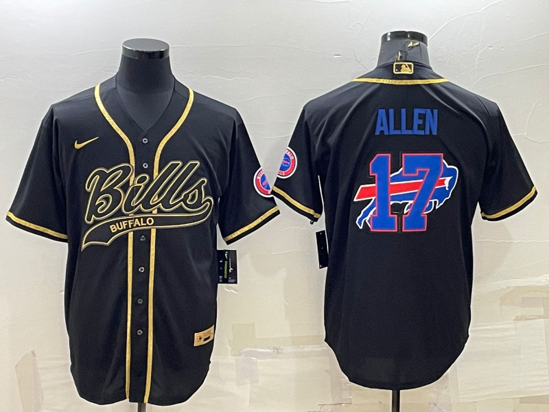 Men's Buffalo Bills Josh Allen Black Game Jersey Joint Edition