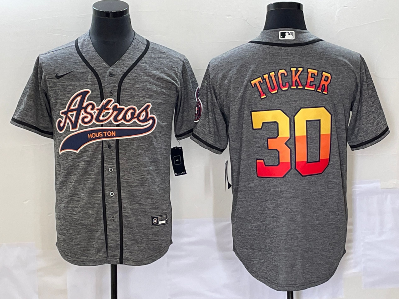 Men's Houston Astros Kyle Tucker Gray Replica Player Jersey Joint Edition