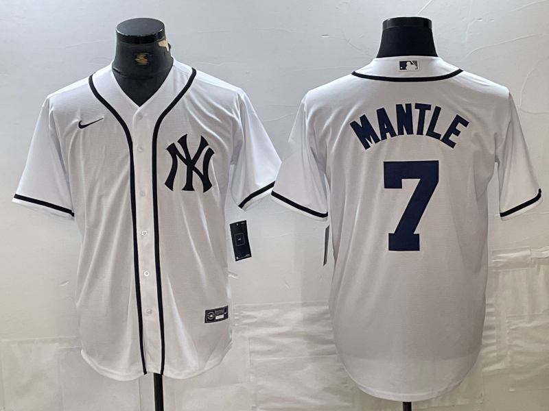 Men's New York Yankees Mickey Mantle White Limited Game Jersey