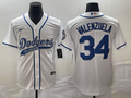 Men's Los Angeles Dodgers Fernando Valenzuela White Player Jersey Joint Edition