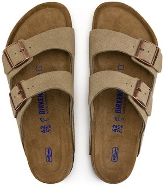 Birkenstock Arizona Soft Footbed Suede Leather 951301 Taupe Sandals